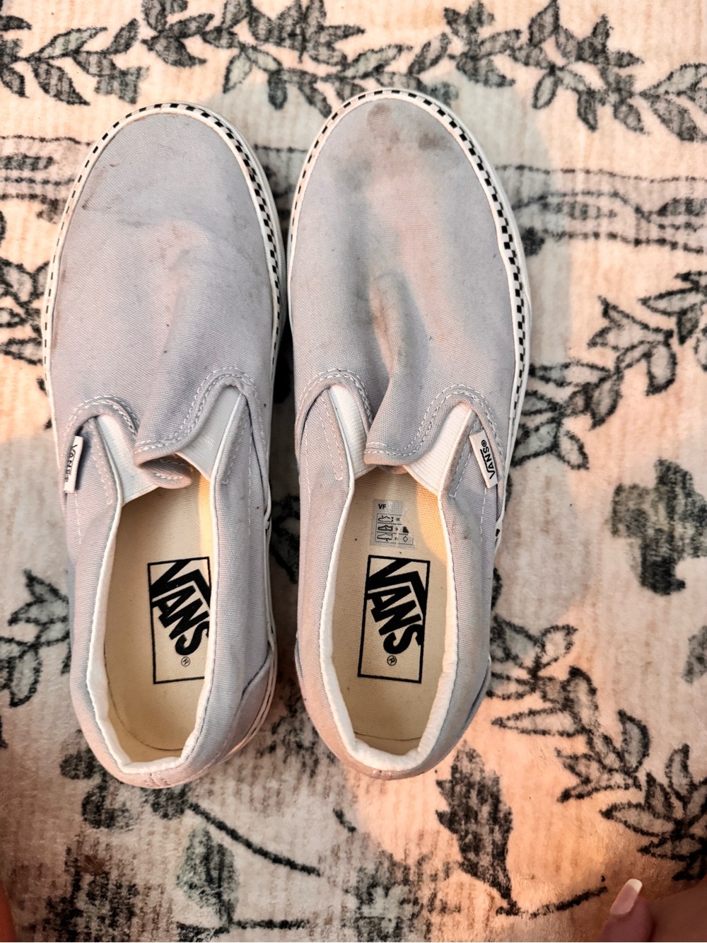 Vans Slip-On Sneakers in Light Gray Canvas
